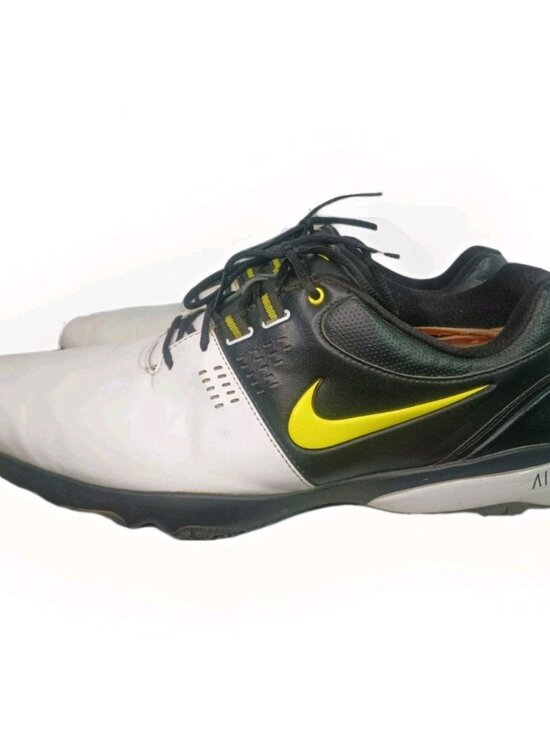 Nike Air Rival III 3 Golf Shoes Size 11.5 White Black Yellow Spiked Pre-owned main image 5